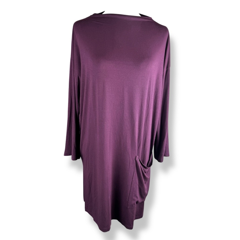 Eileen Fisher Purple Tunic Top Size Medium Oversized Old Money Minimalist Luxe